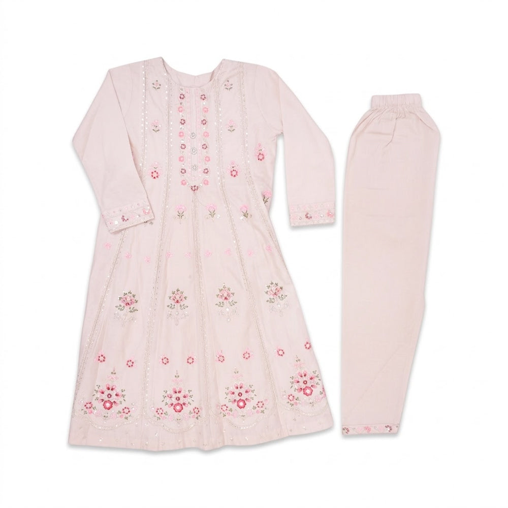 GIRLS SALWAR SUIT EMB COTTON SKIN ZHS-26 8-9 YEAR 9028