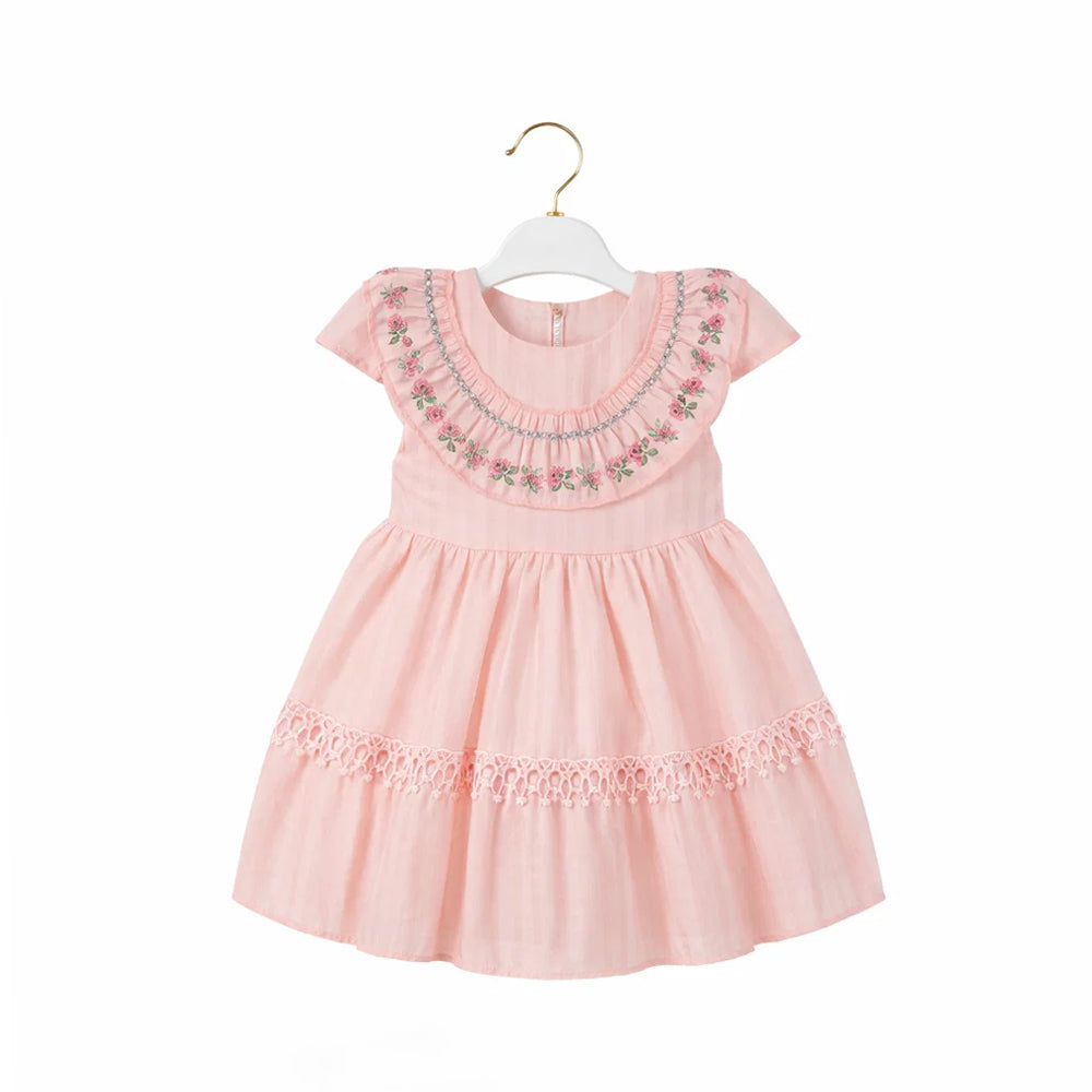 GIRLS CAP/SLV 2PC FROCK PINK ZHS-26 9-12M HE-007 C.G