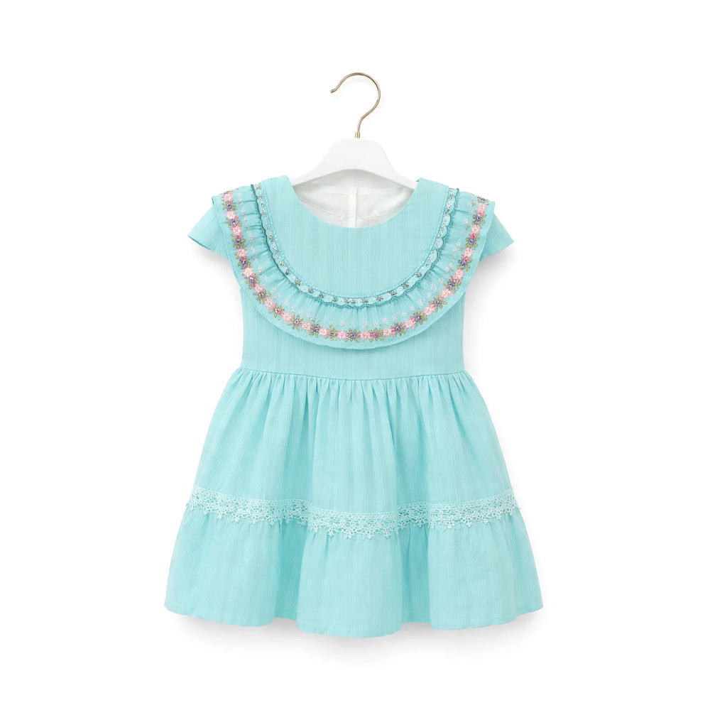 GIRLS CAP/SLV 2PC FROCK GREEN ZHS-26 2-3 YEAR HE-007 C.G