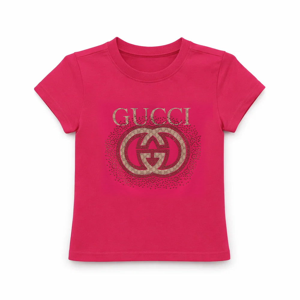 GIRLS S/S KNIT BLOUSE BRANDED D PINK ZHS-26 18-24 M 3301 C.G