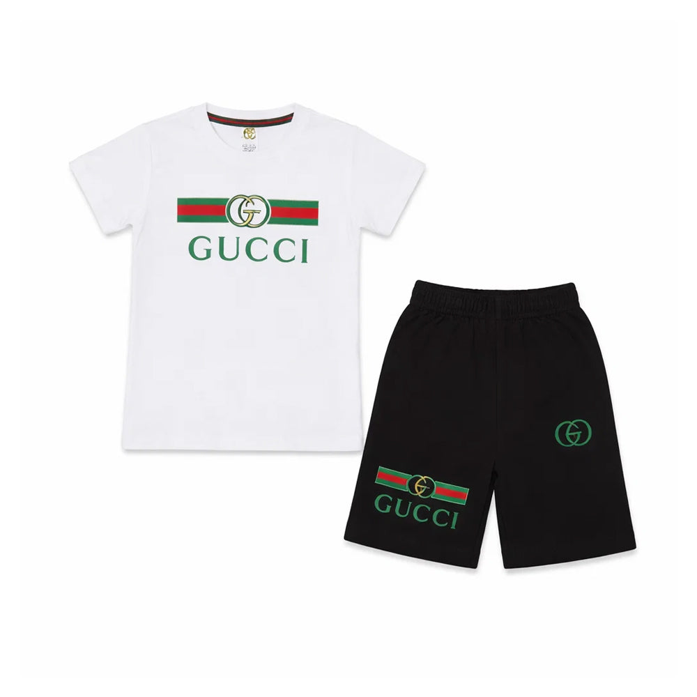 BOYS S/S 2PC KNICKER SUIT BRANDED WHITE ZHS-26 5-6 YEAR 789