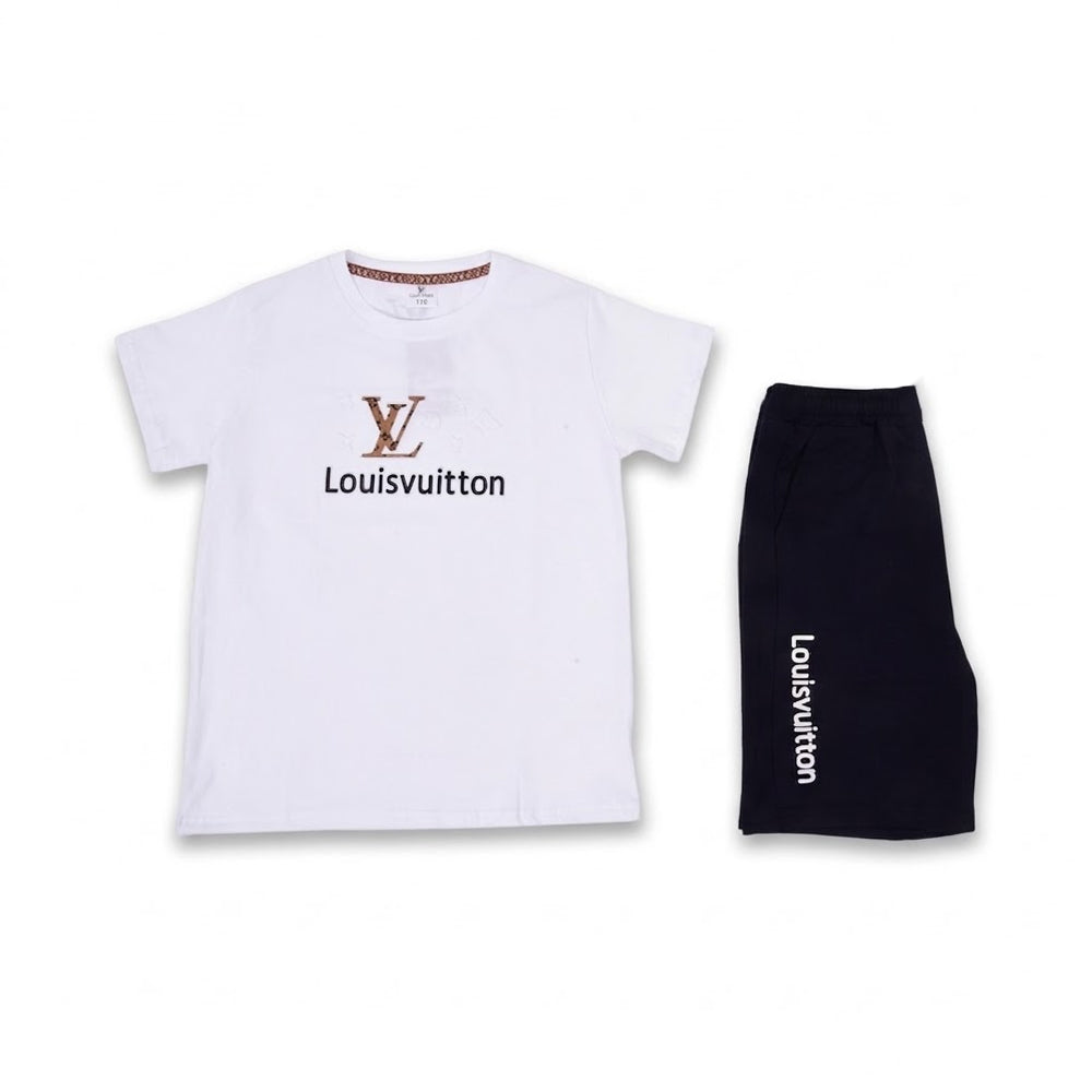 BOYS S/S 2PC KNICKER SUIT BRANDED WHITE ZHS-26 9-10 YEAR 078