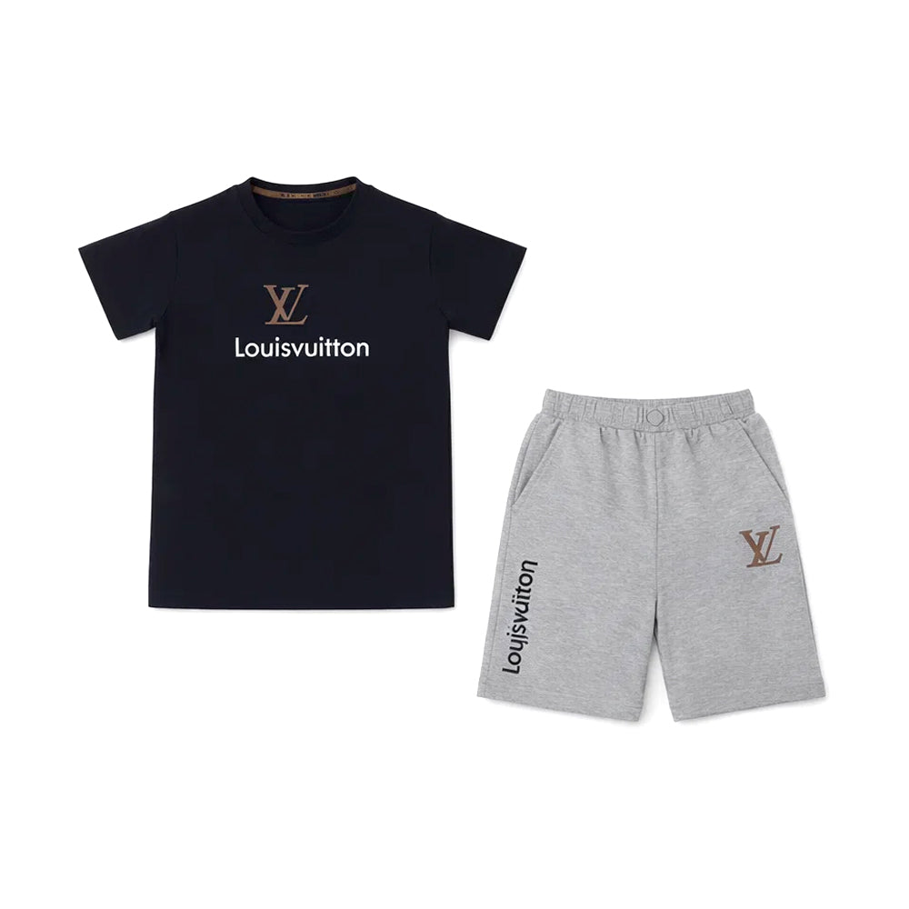 BOYS S/S 2PC KNICKER SUIT BRANDED NAVY ZHS-26 8-9 YEAR 0680