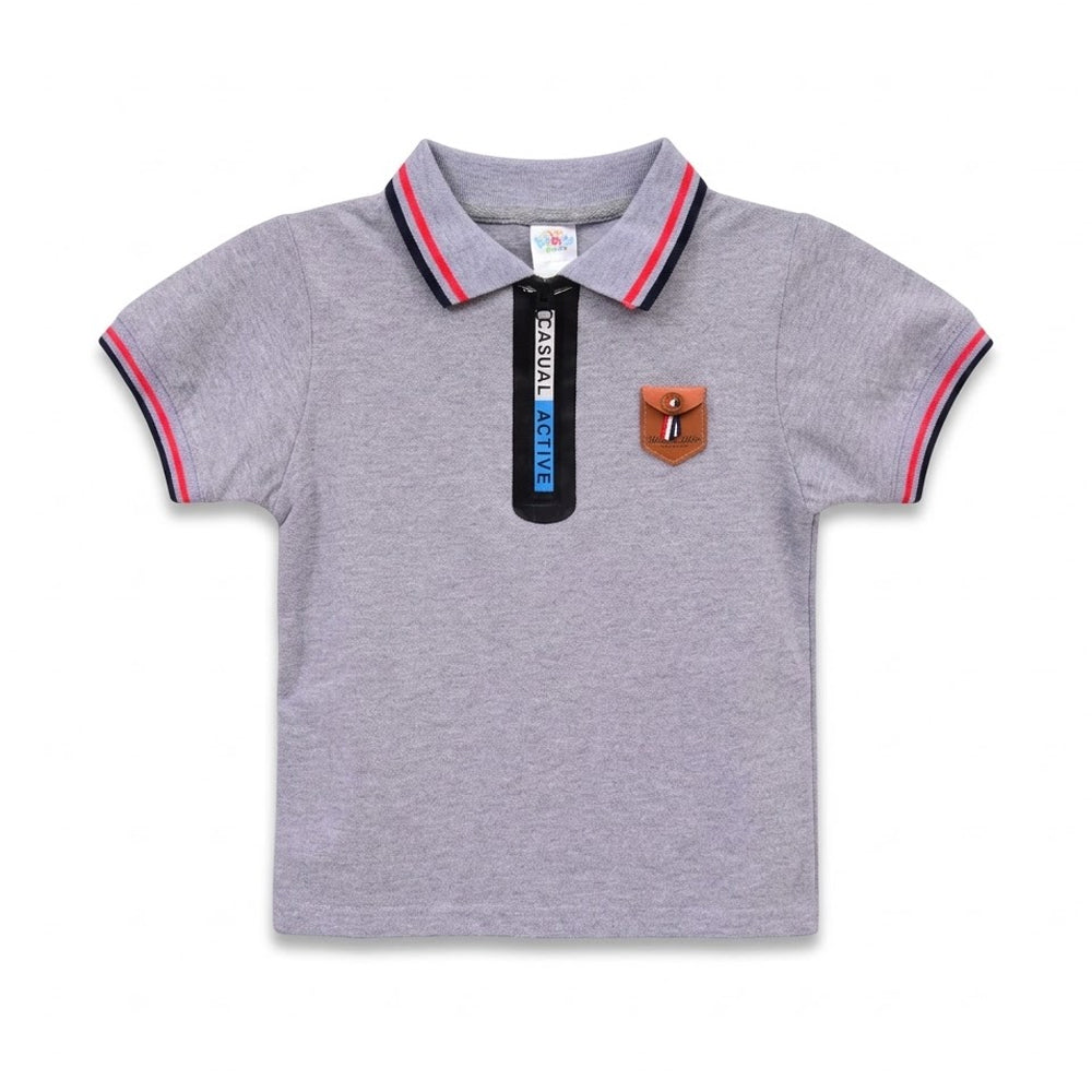 BOYS S/S  POLO T-SHIRT ZHS-26 4-5 YEAR 003 W.G