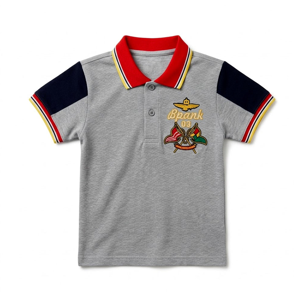 BOYS S/S  POLO T-SHIRT ZHS-26 5-6 YEAR 003 W.G