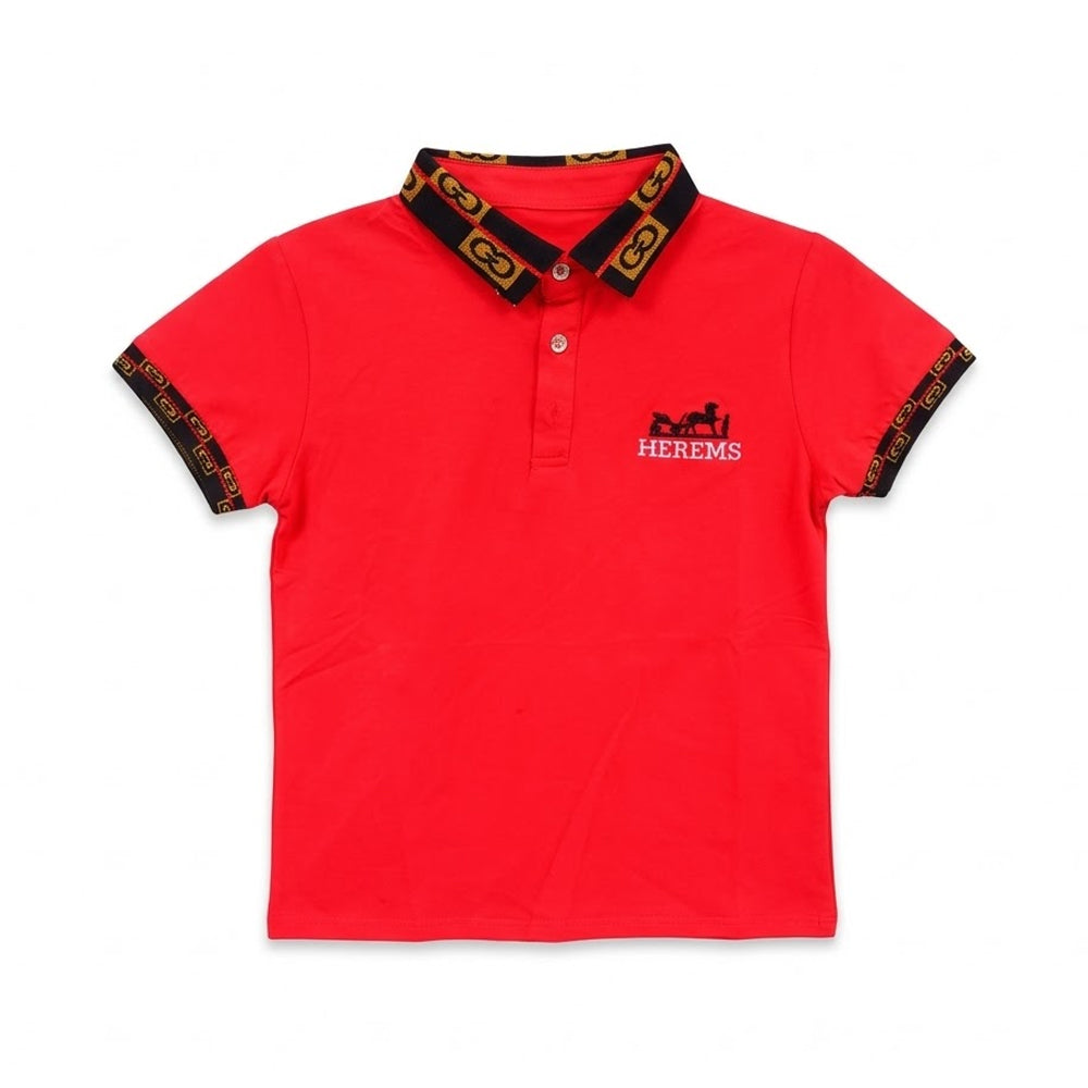 BOYS S/S  POLO T-SHIRT ZHS-26 6-7 YEAR 005 W.G