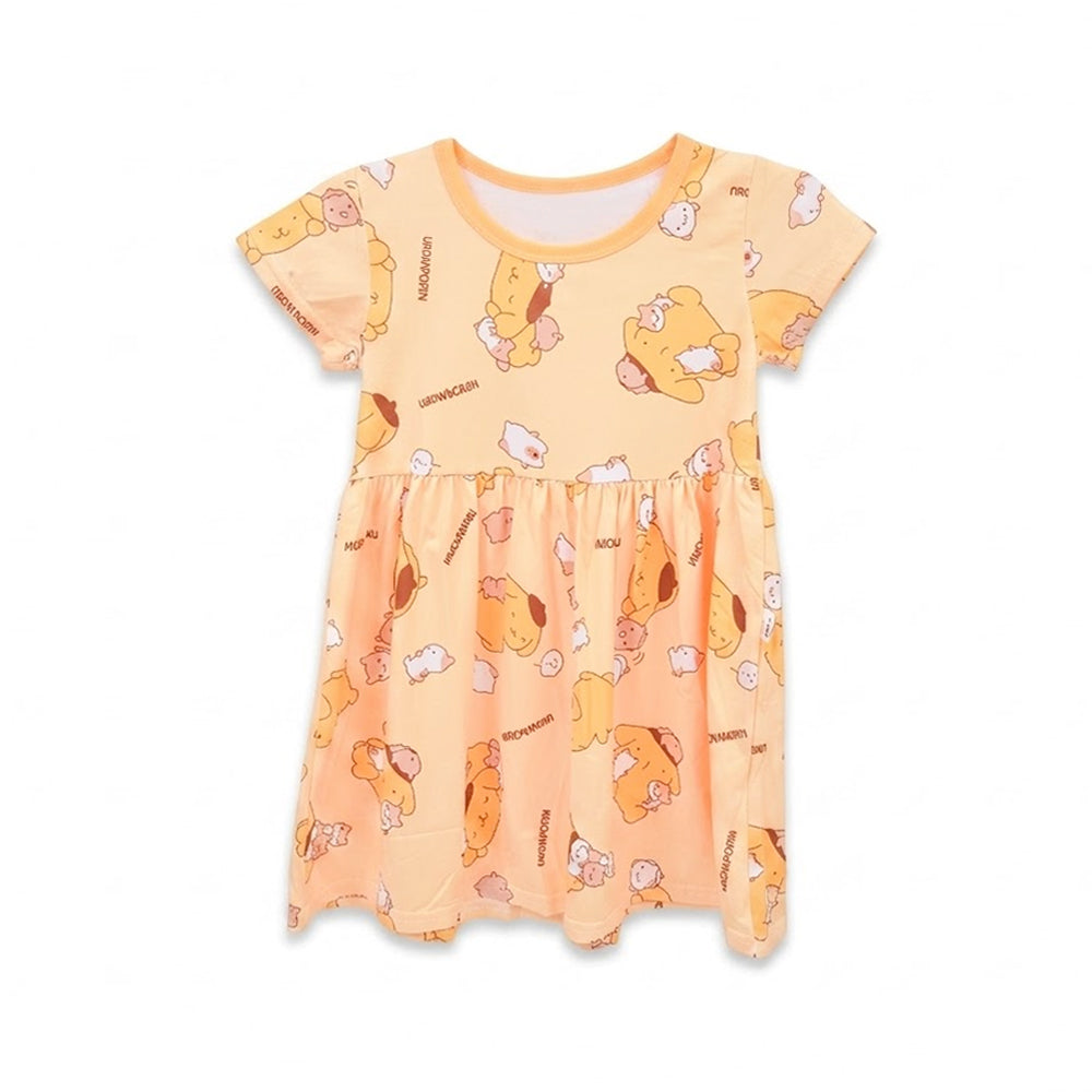 GIRLS S/S KNIT PRINTED FROCK ZHS-26 4-5 YEAR 017 W.G