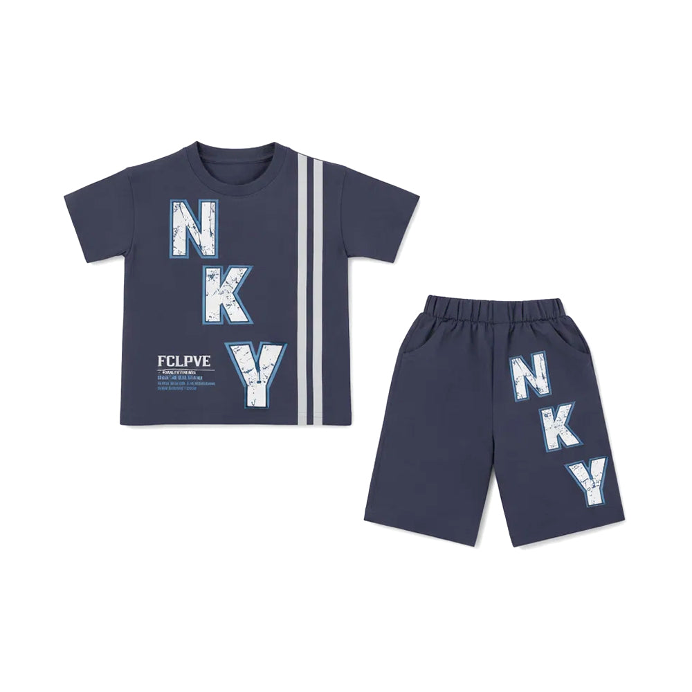 BOYS S/S 2PC KNICKER SUIT MIX COL ZHS-26 5-6 YEAR 006 FK