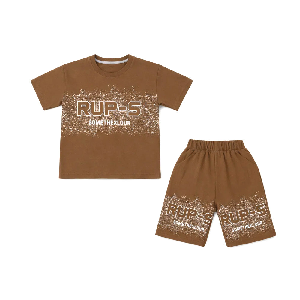 BOYS S/S 2PC KNICKER SUIT MIX COL ZHS-26 6-7 YEAR 006 FK