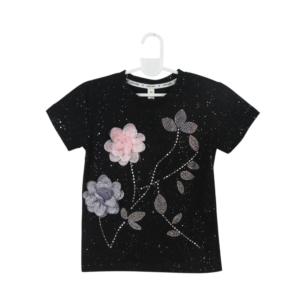 GIRLS S/S FANCY BLOUSE MIX COL ZHS-26 4-5 YEAR 005 AT
