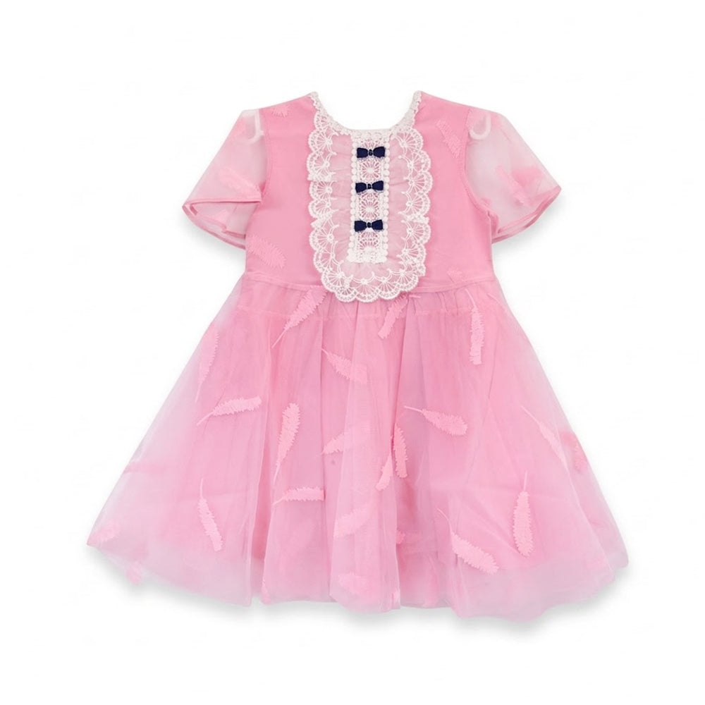 GIRLS S/S FANCY FROCK MIX COL ZHS-26 4-5 YEAR 016 AT