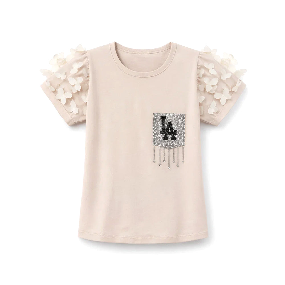 GIRLS S/S FANCY BLOUSE  ZHS-26 5-6 YEAR 017 AT