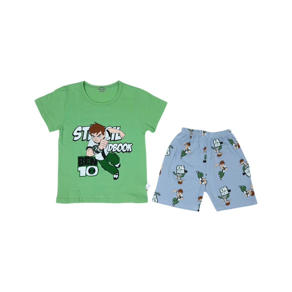 BOYS S/S 2PC KNICKER SUIT MIX COL ZHS-26 5-6YEAR 109 W/G