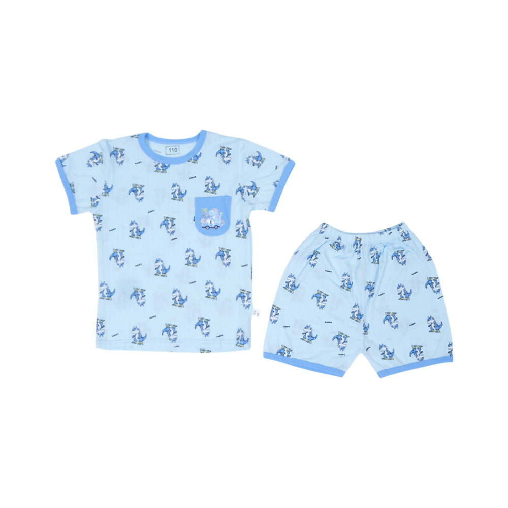 BOYS S/S 2PC KNICKER SUIT (B) MIX COL ZHS-26 2-3YEAR 1014 W/