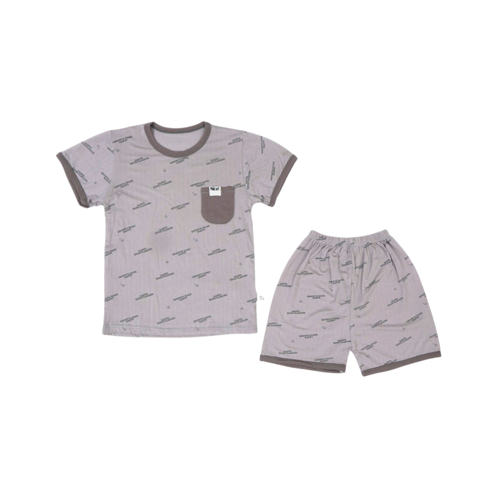 BOYS S/S 2PC KNICKER SUIT (B) MIX COL ZHS-26 3-4YEAR 1014 W/