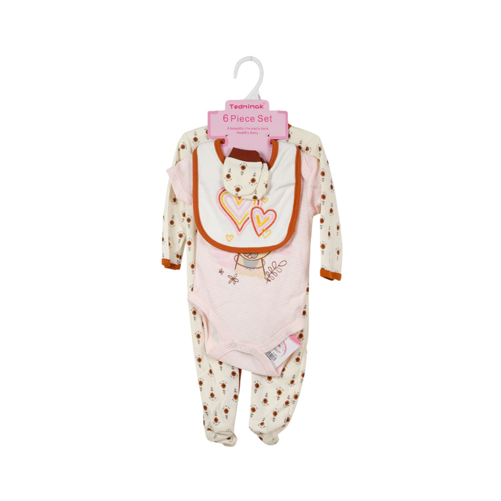 BABY 6PC GIFT SET HANGER  ZHS-26 3-6M 1022 W/G (Multi Color)