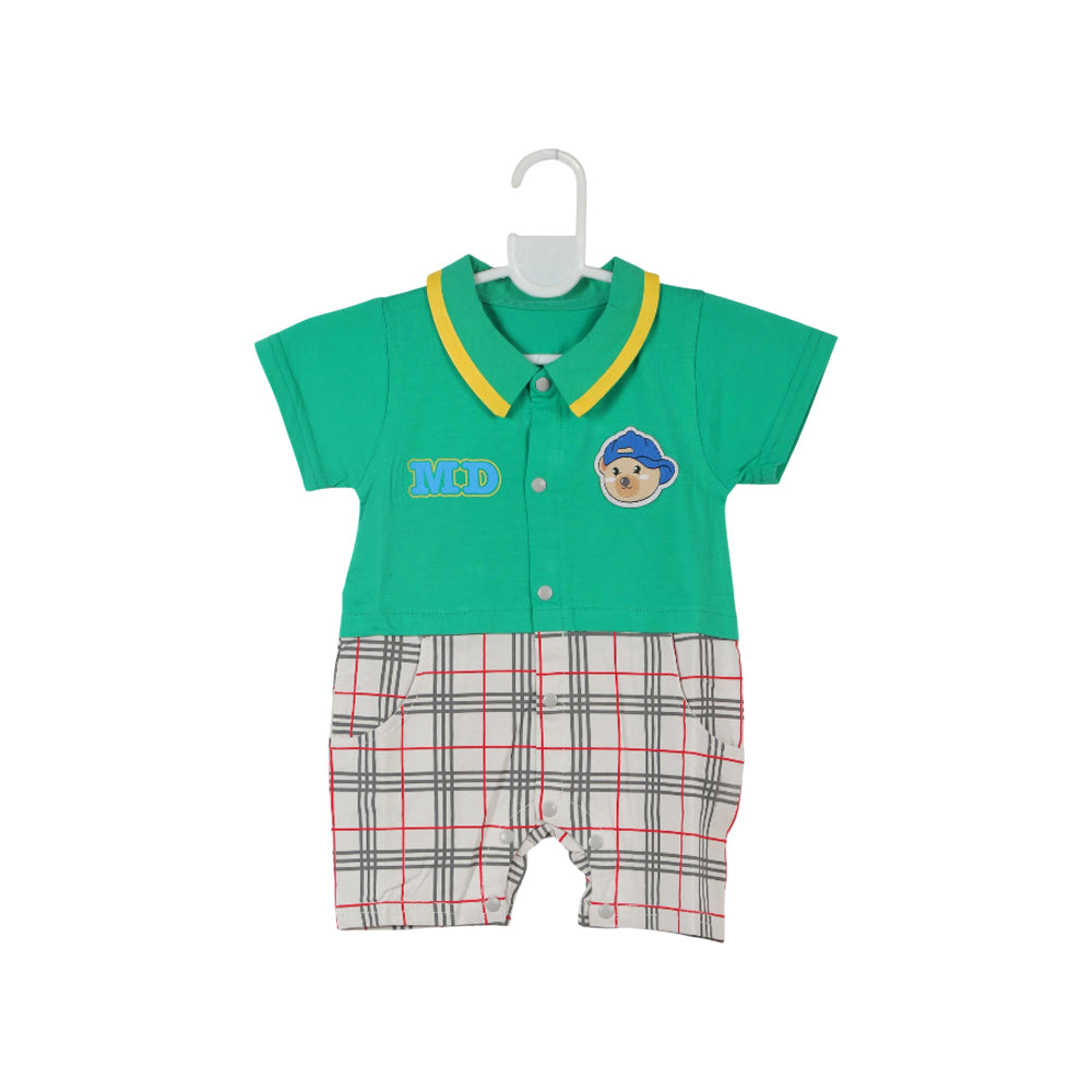 BOYS S/S PRINTED ROMPER  MIX COL ZHS-26 3-6M 1035 W/G