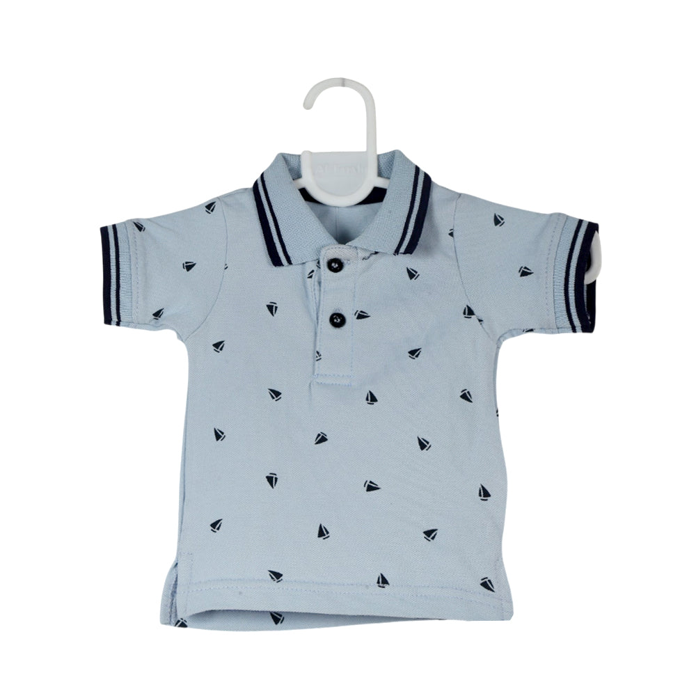 BOYS S/S POLO T-SHIRT SKY BLUE ZHS-26 0-3M 01 H/C