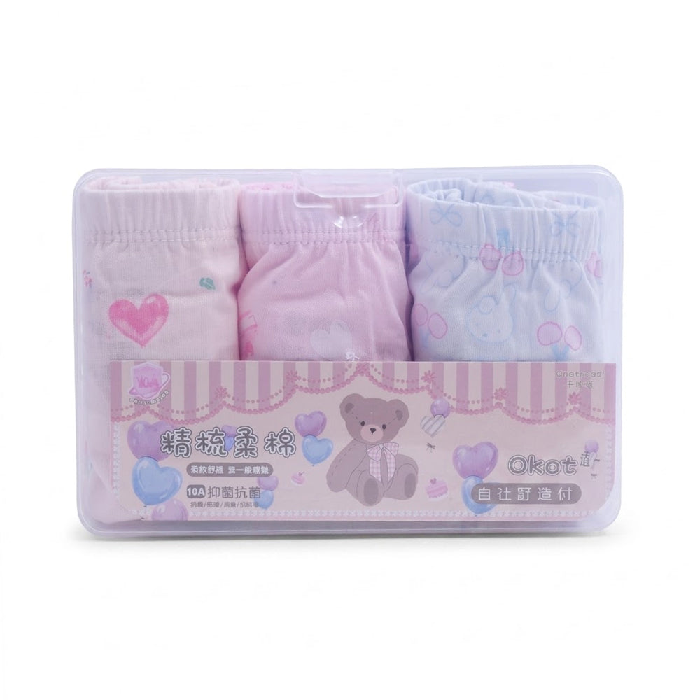 GIRLS 3PC BOXER IN BOX MIX COL IRS-26 5-6 YEAR D001
