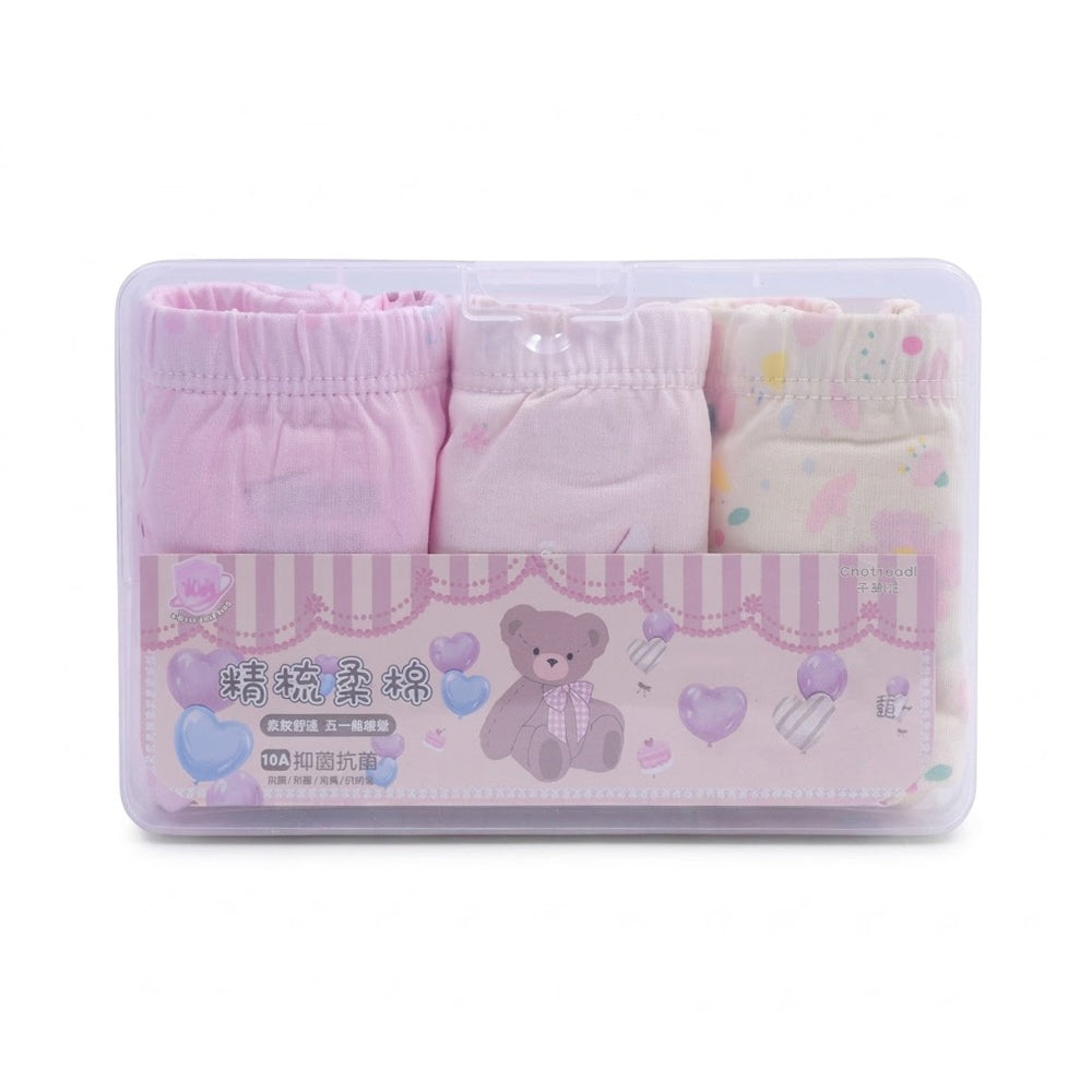 GIRLS 3PC BOXER IN BOX MIX COL IRS-26 7-8 YEAR D001