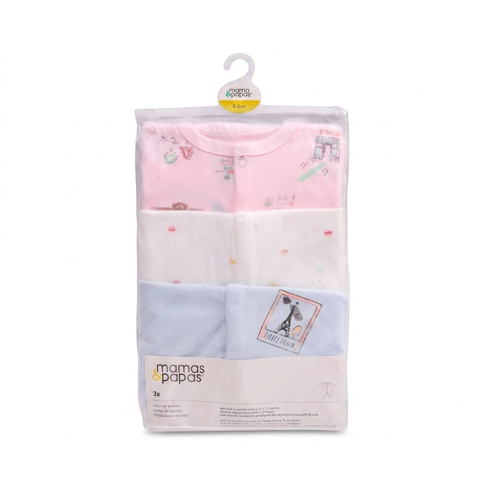 GIRLS L/S 3PC SLEEP SUIT IRS-26 3-6M MP-01