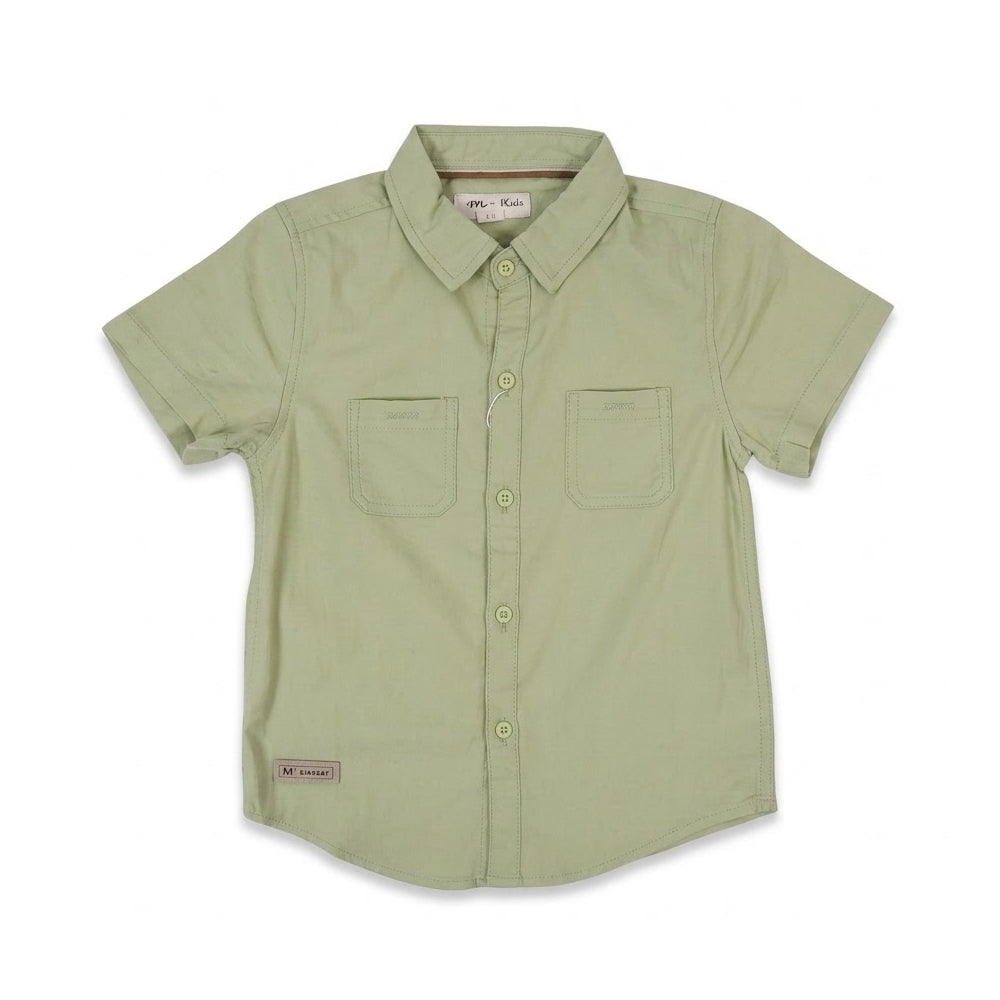 BOYS S/S CASUAL SHIRT LGREEN IRS-26 18-24M SZH-64017