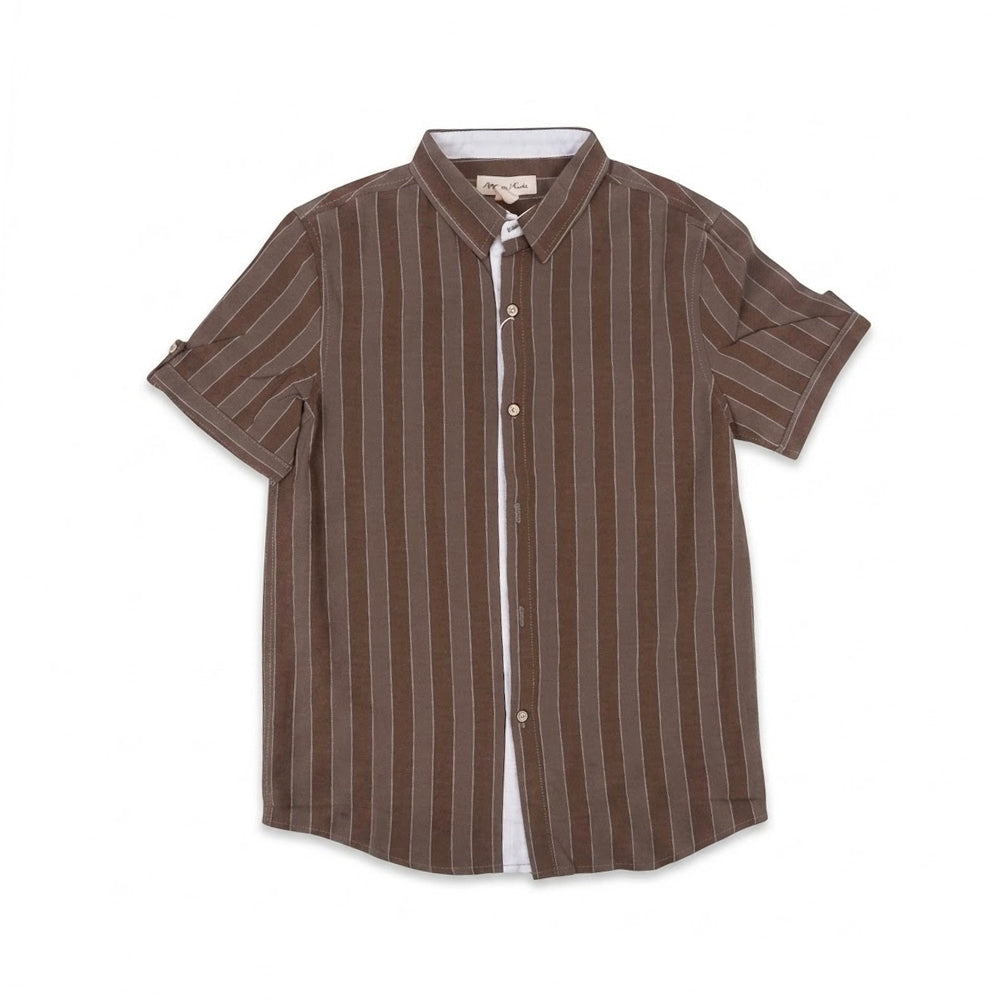 BOYS S/S CASUAL SHIRT GREEN/BLUE IRS-26 LS-02242