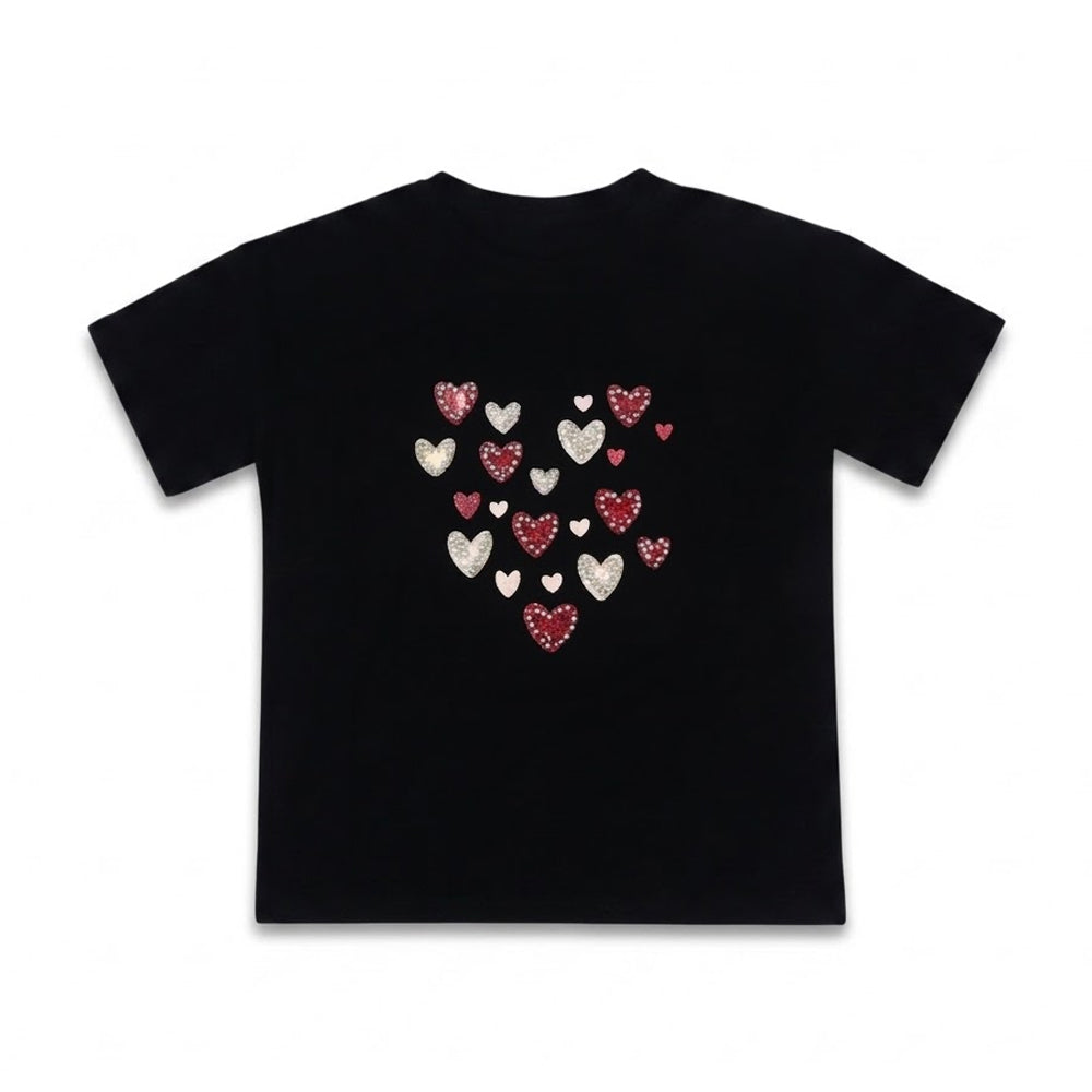 GIRLS S/S KNIT FANCY BLOUSE BLACK IRS-26 9-10 YEAR 004