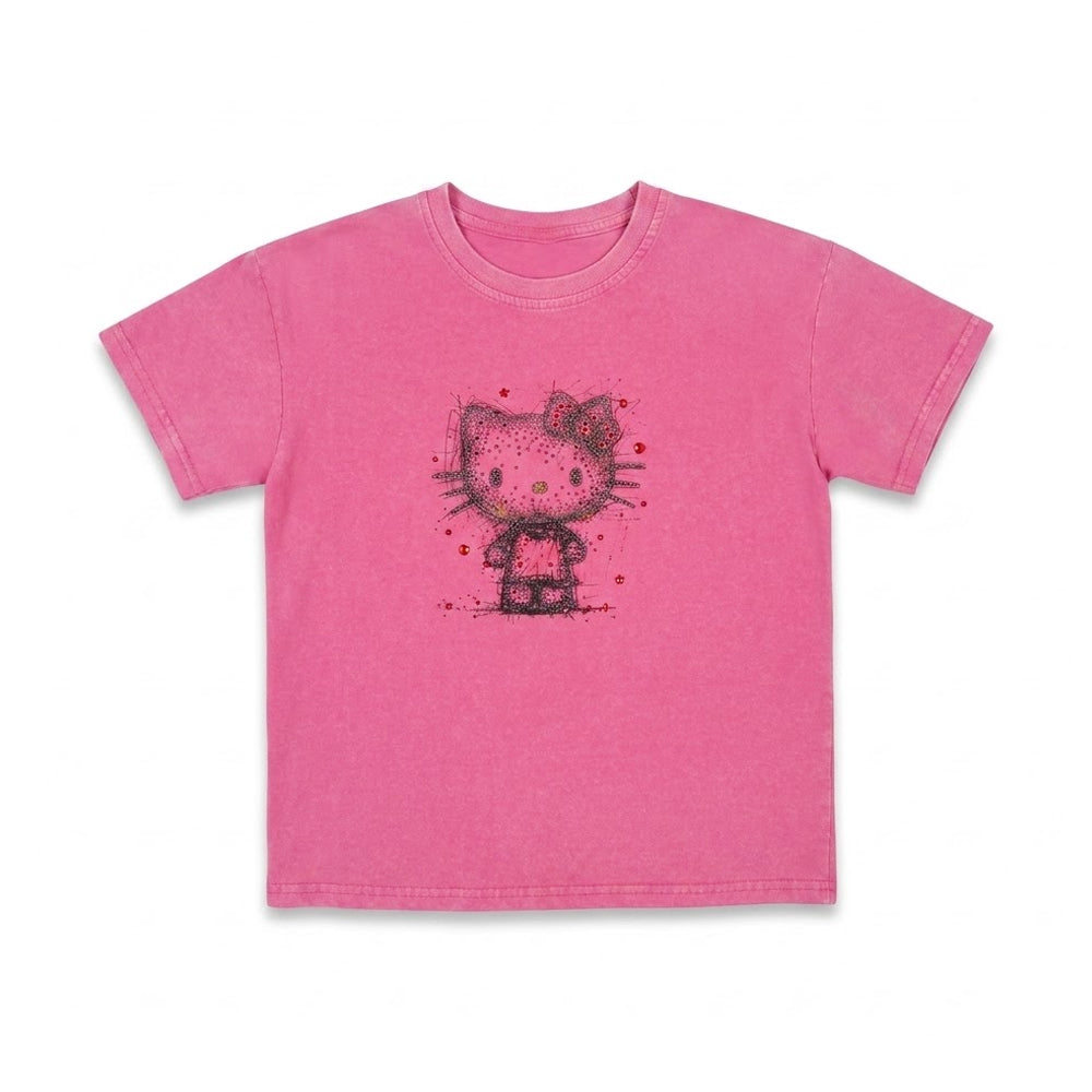 GIRLS S/S KNIT FANCY BLOUSE PINK IRS-26 7-8 YEAR 005