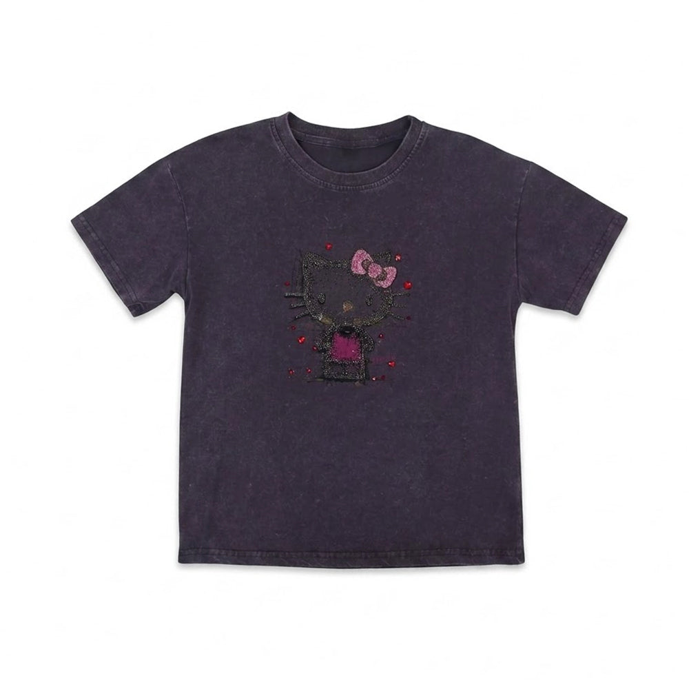 GIRLS S/S KNIT FANCY BLOUSE D GREY IRS-26 8-9 YEAR 005