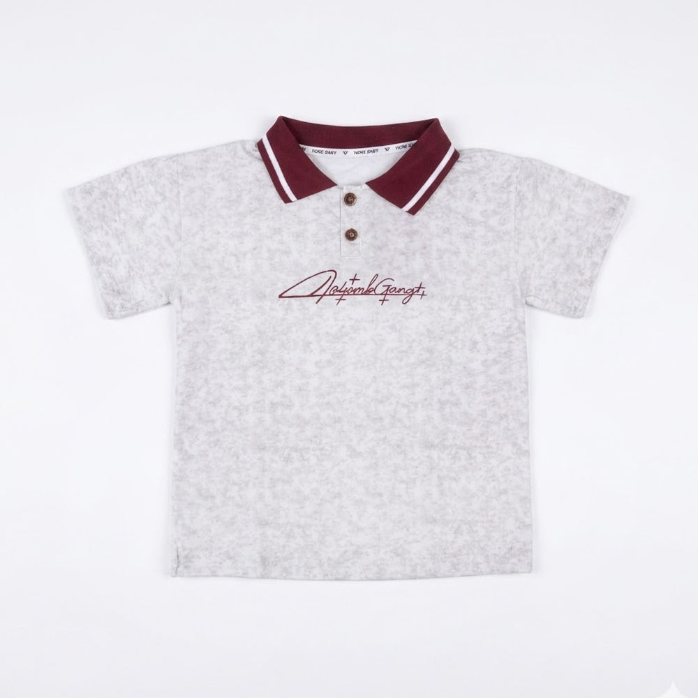 BOYS S/S POLO T SHIRT OFF WHITE IRS-26 5-6 YEAR 015