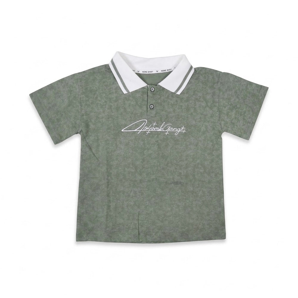 BOYS S/S POLO T SHIRT GREEN IRS-26 4-5 YEAR 015
