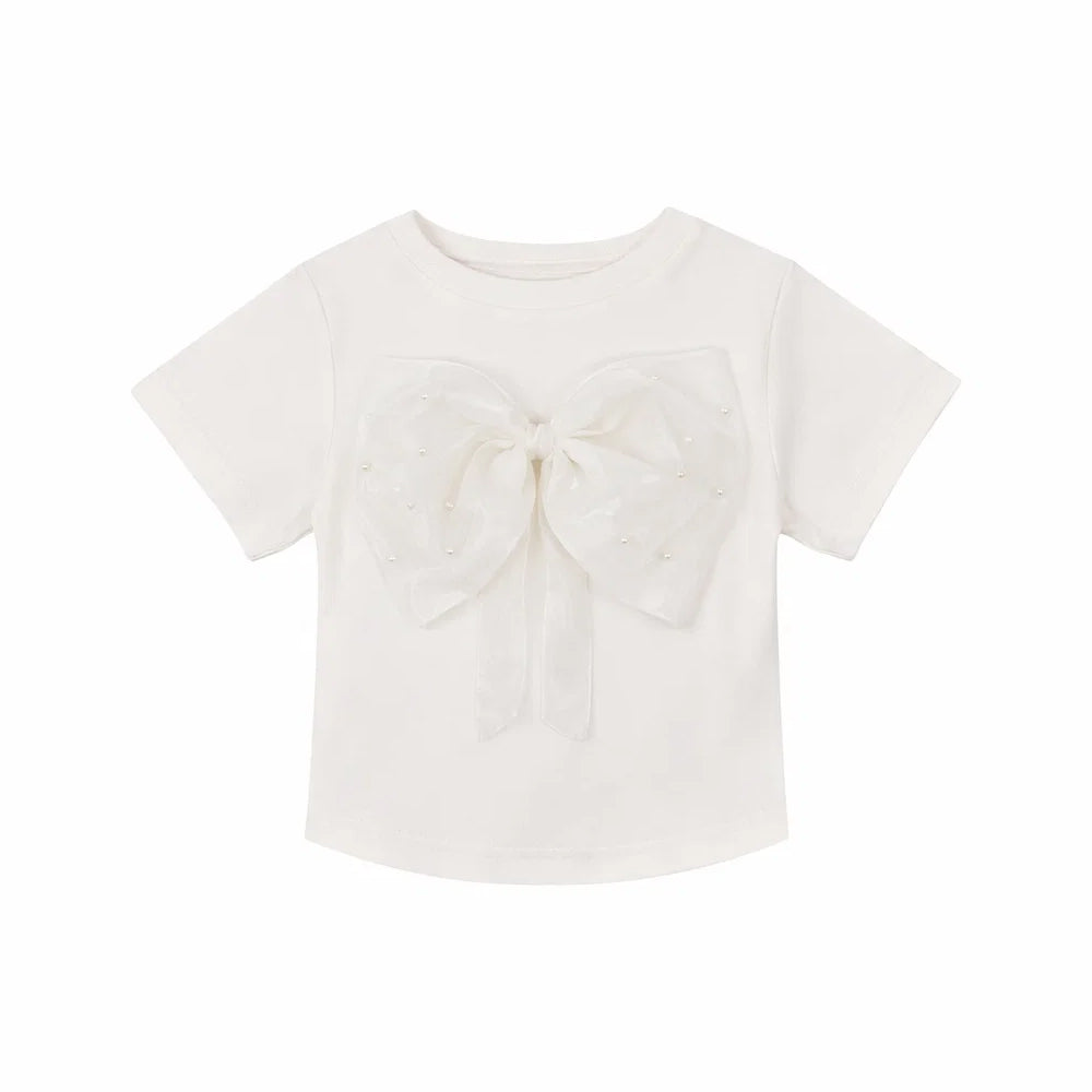 GIRLS S/S KNIT FANCY BLOUSE OFF WHITE IRS-26 2-3 YEAR 018