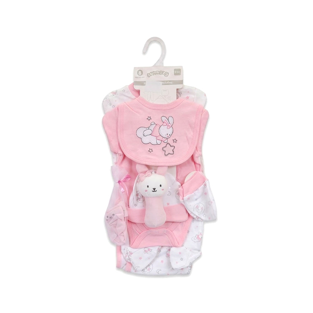 BABY 8PC GIFT SET HANGER PINK IRS-26 0-3M S9308