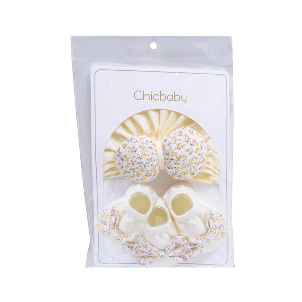 BABY 2PC CAP WITH BOOTIES SET MIX COLOR IR-26 0-6M NO1 (B)