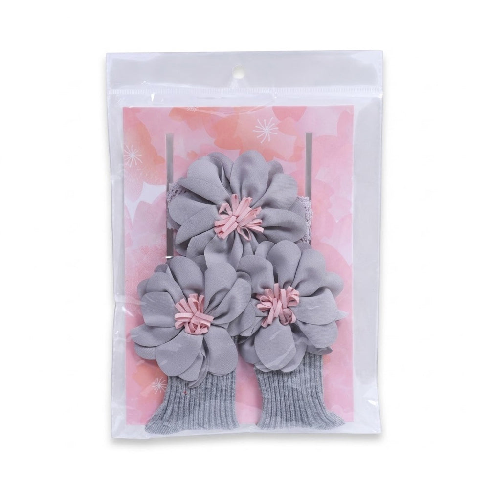 BABY 2PC HEAD BAND WITH SOCKS SET MIX COLOR IR-26 0-6M NO1 (
