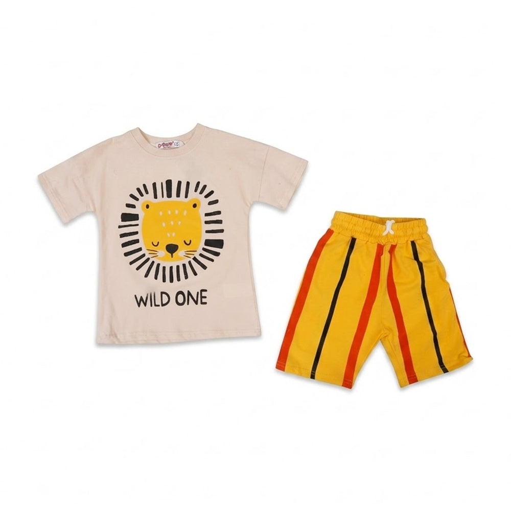 BOYS S/S 2PC KNICKER SUIT OFF WHITE IR S-26 3-4 YEAR NO14
