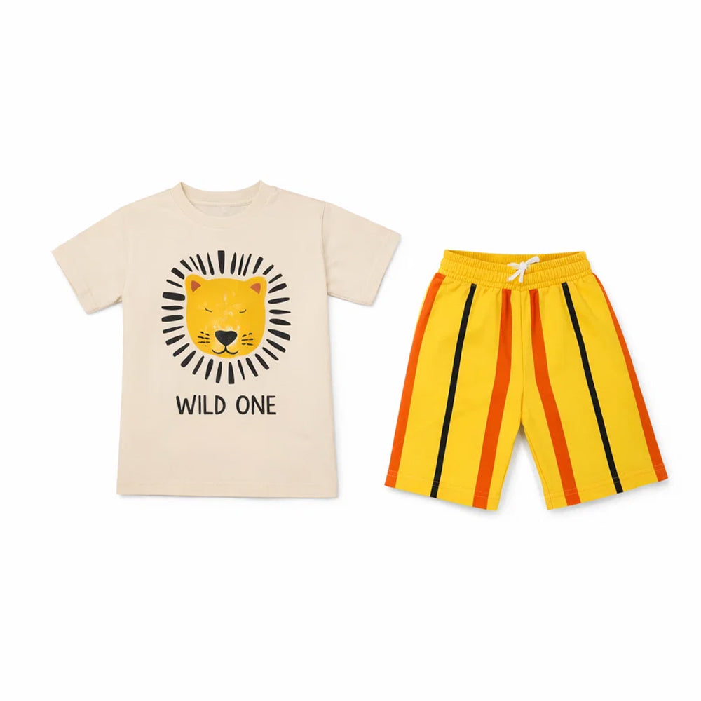 BOYS S/S 2PC KNICKER SUIT OFF WHITE IR S-26 4-5 YEAR NO14