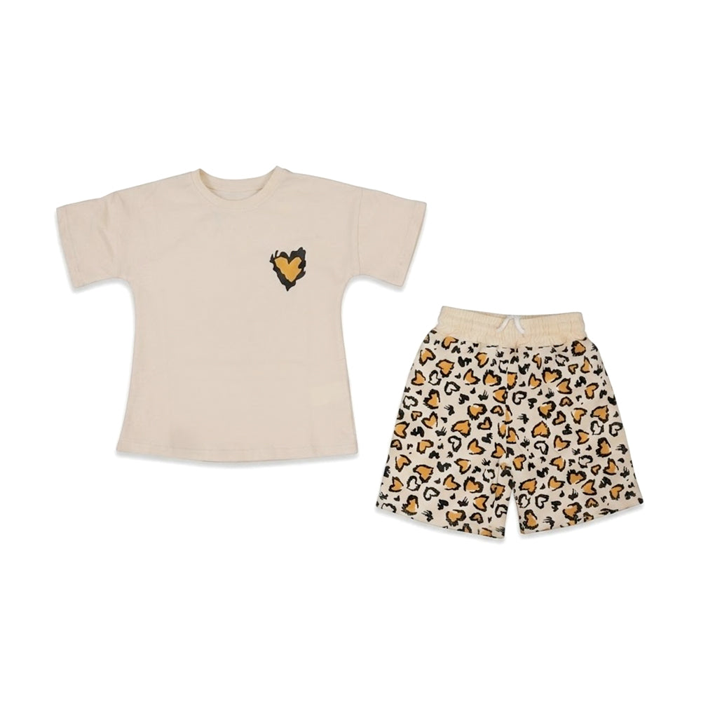 GIRLS S/S 2PC KNICKER SUIT OFF WHITE IR S-26 NO18