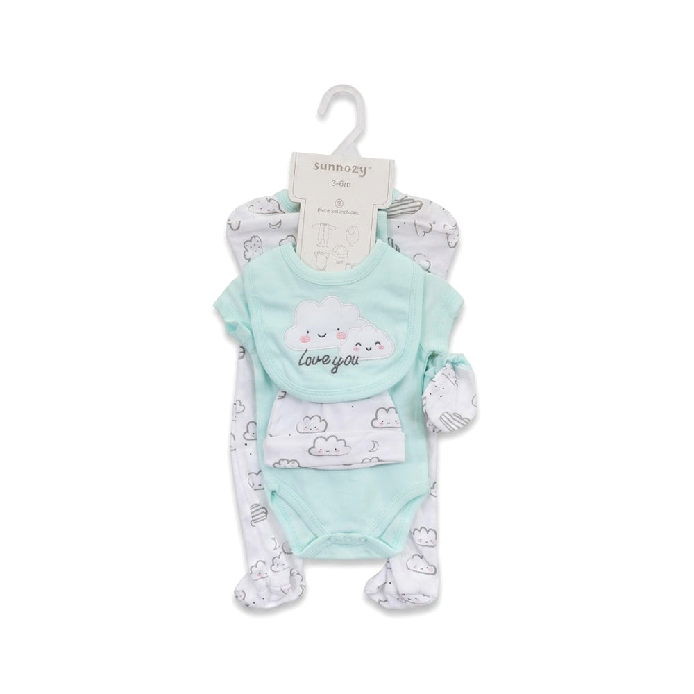 BABY 5PC GIFT SET HANGER LSEA GREEN IRS-26 3-6M S5388
