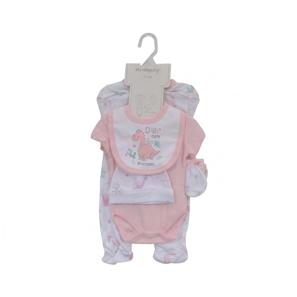 BABY 5PC GIFT SET HANGER PINK IRS-26 3-6M S5389