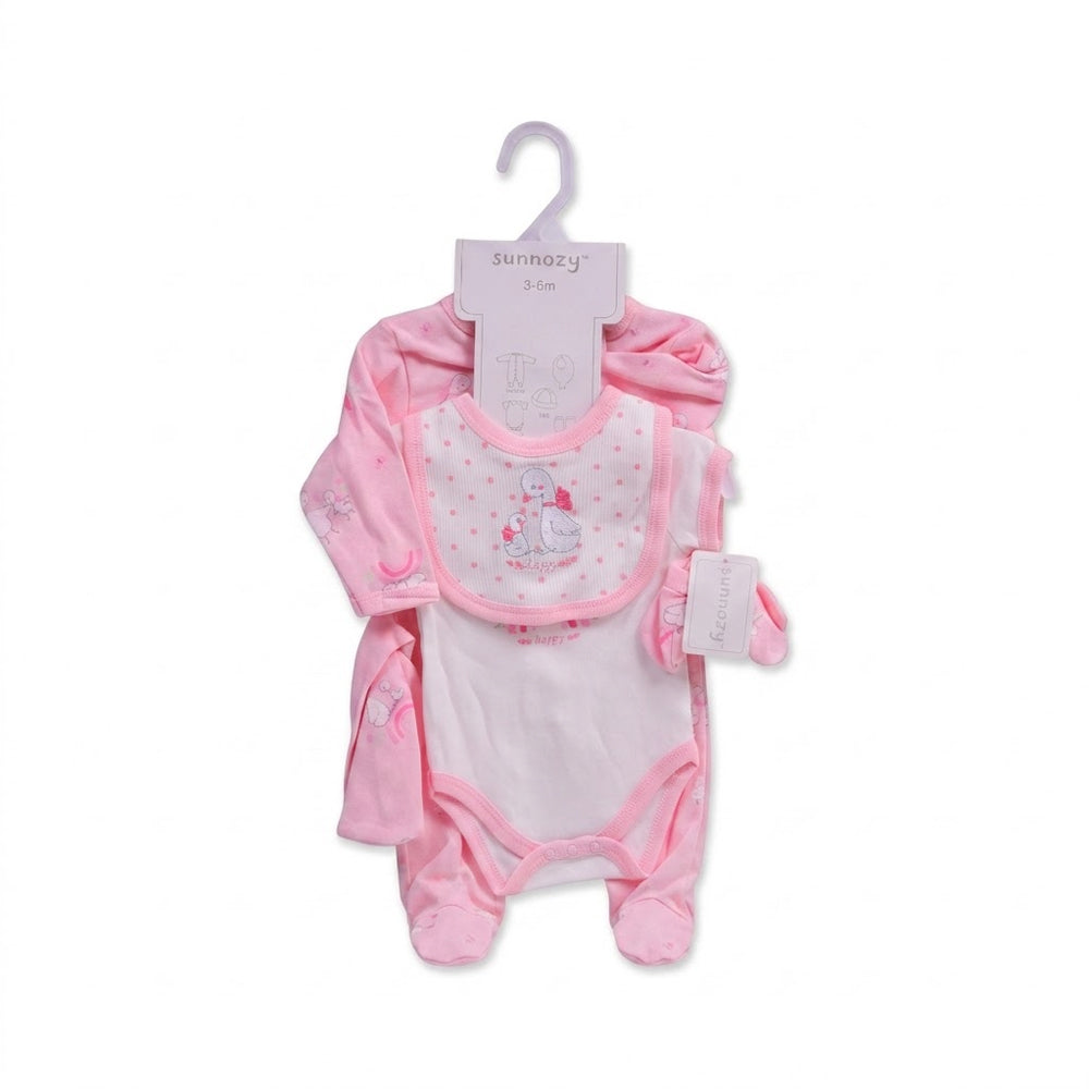 BABY 5PC GIFT SET HANGER PINK IRS-26 3-6M S5380