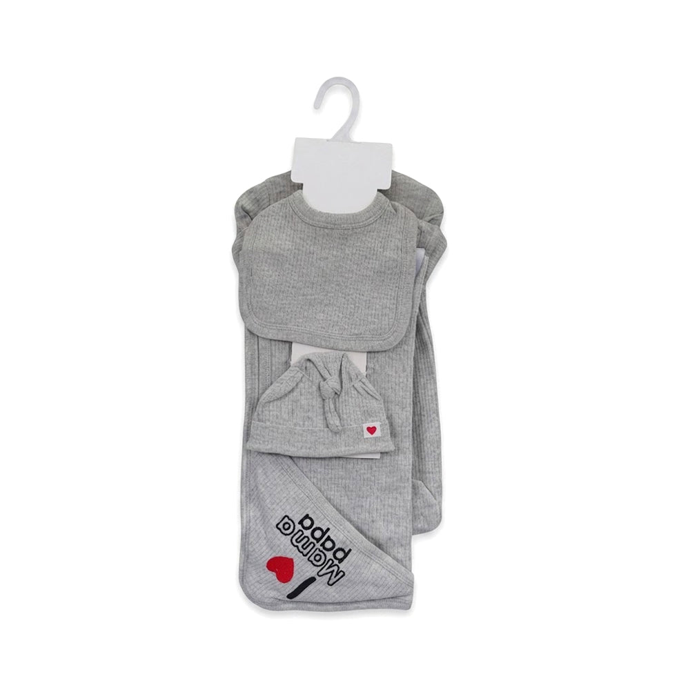 BABY 6PC GIFT SET HANGER GREY IRS-26 0-3M S6318