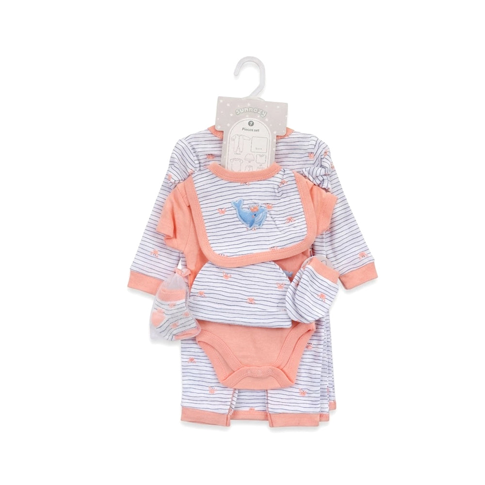 BABY 7PC GIFT SET HANGER T PINK IRS-26 0-3M S7329