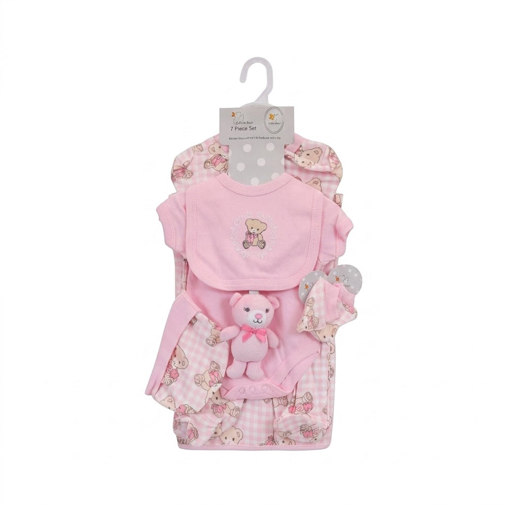 BABY 7PC GIFT SET HANGER PINK IRS-26 0-3M S7328