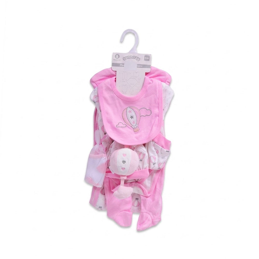 BABY 8PC GIFT SET HANGER PINK IRS-26 3-6M S9319