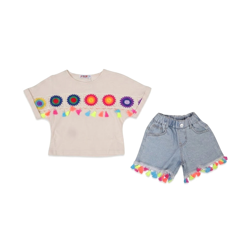 GIRLS S/S 2PC KNICKER SUIT SKIN IR S-26 3-4 YEAR NO35