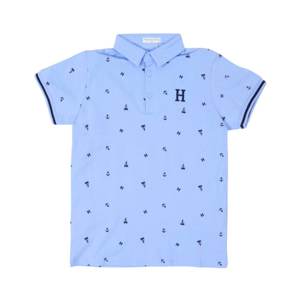 BOYS S/S T-SHIRT POLO SKY BLUE IR 9-10 YEAR A7783