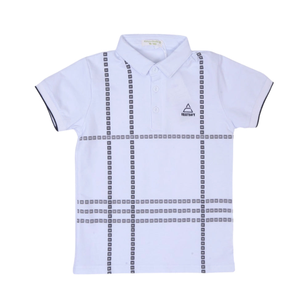 BOYS S/S T-SHIRT POLO WHITE IR 6-7 YEAR L166