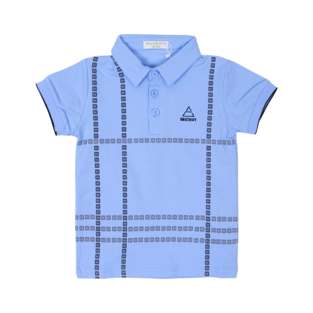BOYS S/S T-SHIRT POLO SKY BLUE IR 3-4 YEAR L166